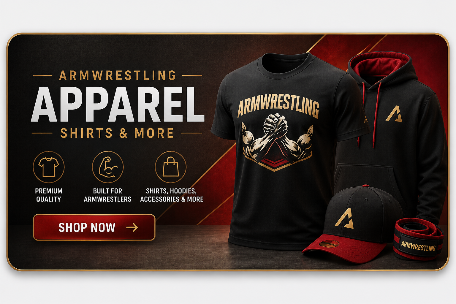 Armwrestling Apparel — Shirts, Hoodies & More. Shop Now.